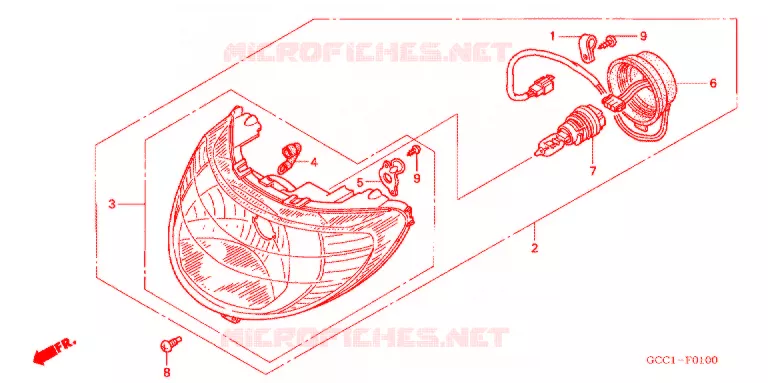 PHARE Honda SCOOTER 100 SPACY 2005  SCR100WH3
