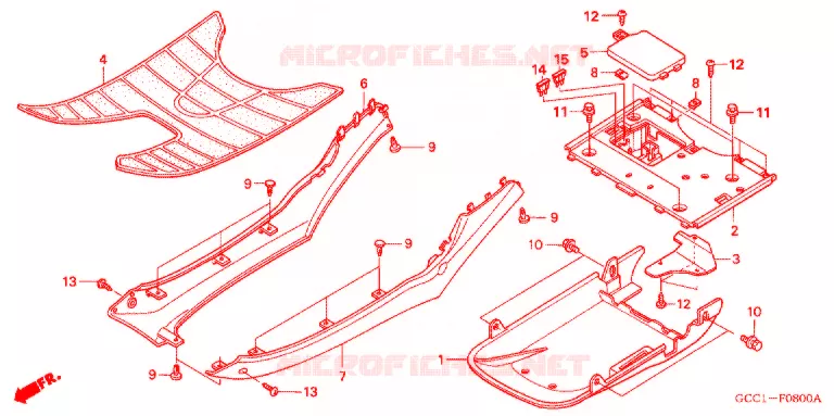 PLANCHER Honda SCOOTER 100 SPACY 2004  SCR100WH3