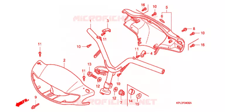 GUIDON - CARENAGE Honda SCOOTER 100 ACTIVA 2004  SCV100CM2