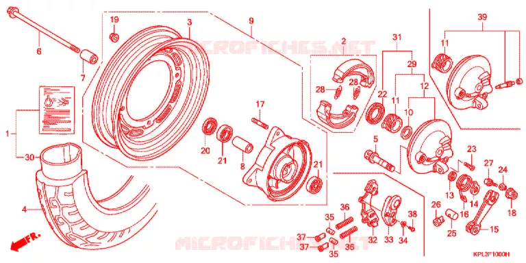 ROUE AVANT (SCV100CM2,5/SCV1109,B) Honda SCOOTER 100 ACTIVA 2002  SCV100CM2