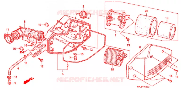FILTRE A AIR (SCV100CM2,5) Honda SCOOTER 100 ACTIVA 2003  SCV100CM2