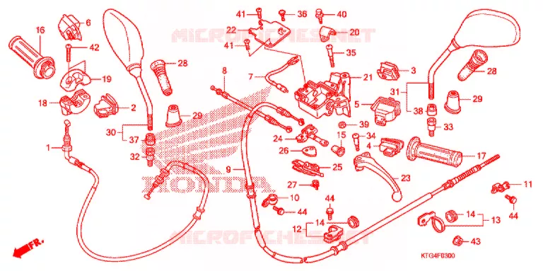 LEVIER DE GUIDON - CABLE - COMMODO Honda SCOOTER 150 SH 2010  SH150DA