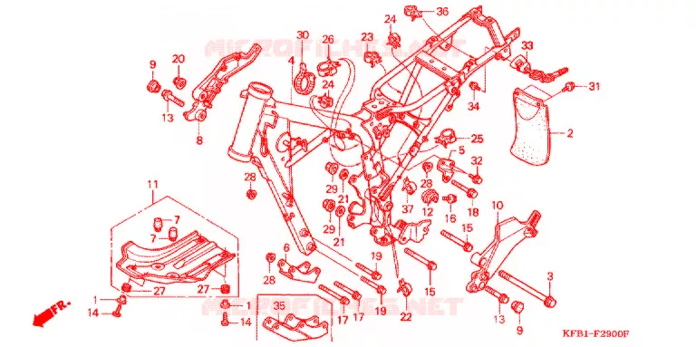 CADRE Honda MOTO 230 SL 2001  SL2301