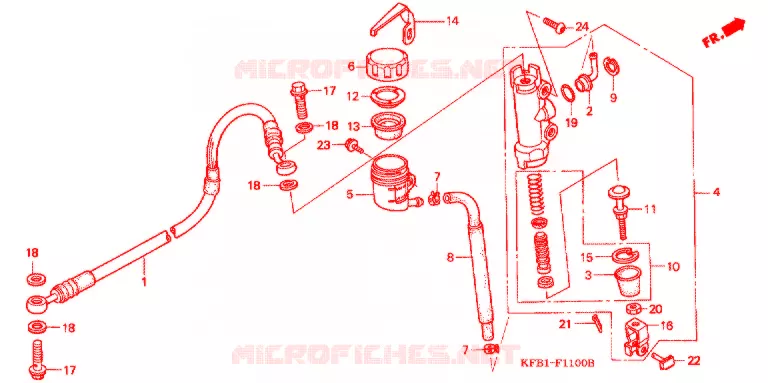 MAITRE-CYLINDRE DE FREIN ARRIERE Honda MOTO 230 SL 2002  SL2301