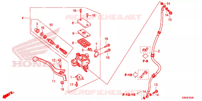 MAITRE CYLINDRE DE FREIN AVANT Honda MOTO 125 MSX 2015  MSX125F