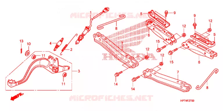 REPOSE PIED - PEDALE Honda ATV 420 FOURTRAX 2011  TRX420FAB