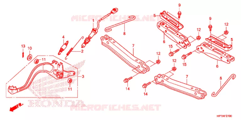 REPOSE PIED - PEDALE Honda ATV 420 FOURTRAX 2012  TRX420FAC