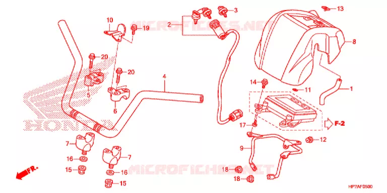 GUIDON Honda ATV 420 FOURTRAX 2014  TRX420FAE
