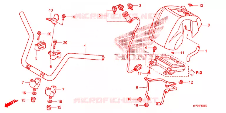 GUIDON Honda ATV 420 FOURTRAX 2009  TRX420FGA9
