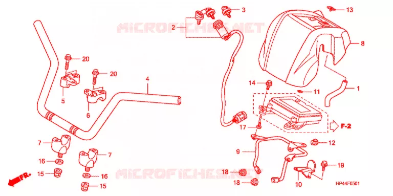 GUIDON (2) Honda ATV 420 FOURTRAX 2008  TRX420FM8