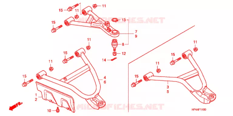 TRIANGLES AVANT Honda ATV 420 FOURTRAX 2008  TRX420FM8