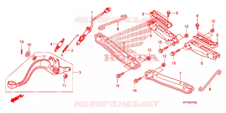 REPOSE PIED - PEDALE Honda ATV 420 FOURTRAX 2011  TRX420FPAB
