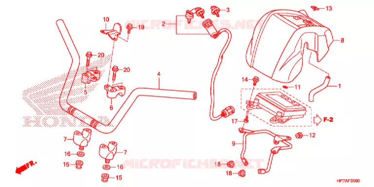 GUIDON Honda ATV 420 FOURTRAX 2014  TRX420FPAE