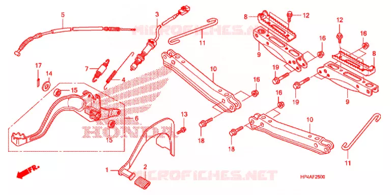 PEDALE - REPOSE PIED Honda ATV 420 FOURTRAX 2009  TRX420FPE9