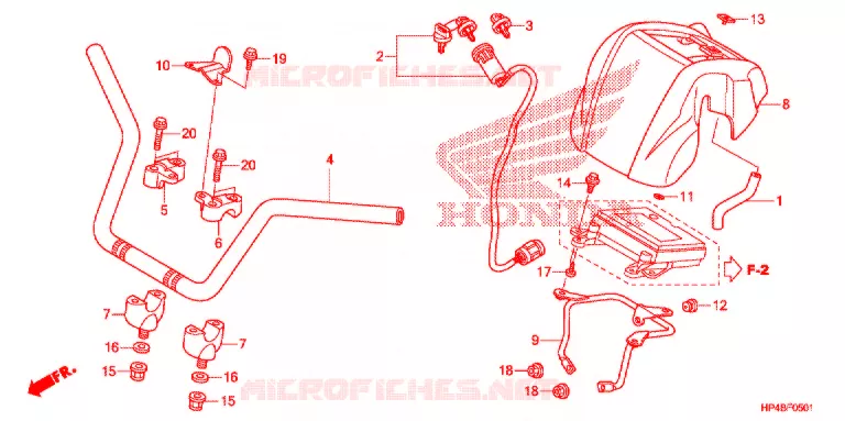 GUIDON (2) Honda ATV 420 FOURTRAX 2011  TRX420TEB