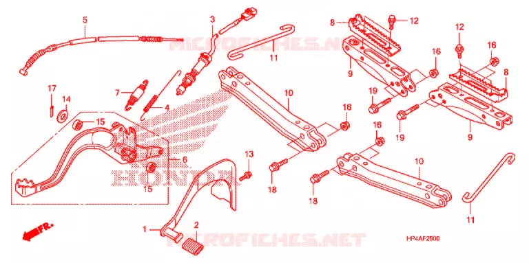 PEDALE - REPOSE PIED Honda ATV 420 FOURTRAX 2010  TRX420TMA