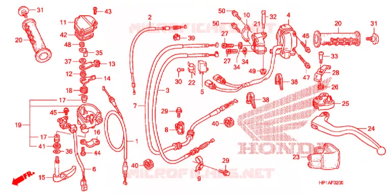 LEVIER DE GUIDON - CABLE - COMMODO Honda ATV 450 FOURTRAX 2012  TRX450ERC