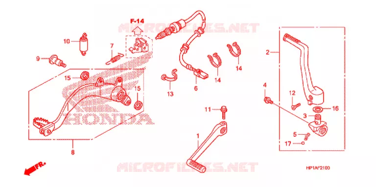 PEDALE Honda ATV 450 FOURTRAX 2012  TRX450ERC