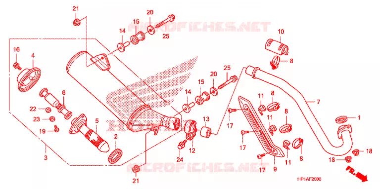 SILENCIEUX D'ECHAPPEMENT Honda ATV 450 FOURTRAX 2012  TRX450ERC