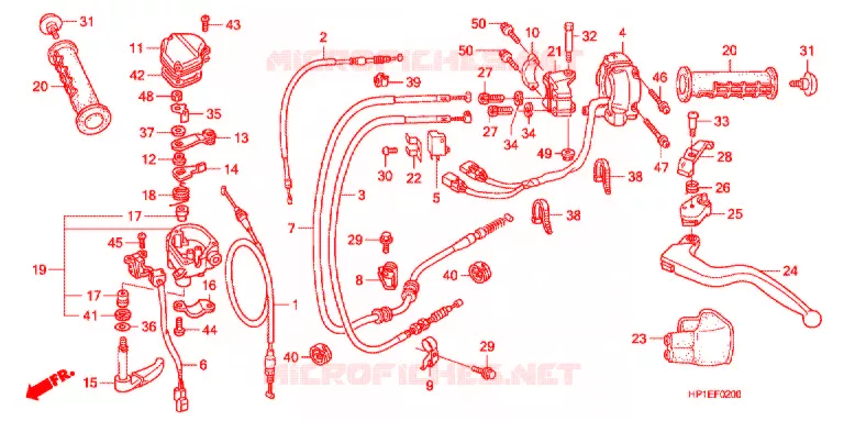 LEVIER DE GUIDON - CABLE - COMMODO Honda ATV 450 FOURTRAX 2013  TRX450ERD