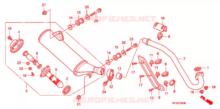 SILENCIEUX D'ECHAPPEMENT Honda ATV 450 FOURTRAX 2013  TRX450ERD