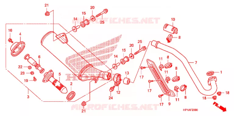 SILENCIEUX D'ECHAPPEMENT Honda ATV 450 FOURTRAX 2014  TRX450ERE
