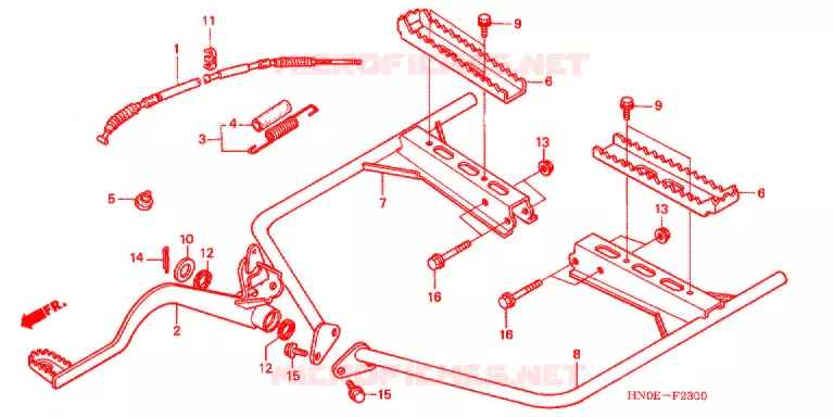 REPOSE PIED (TRX450FE) Honda ATV 450 FOURTRAX 2004  TRX450FE4