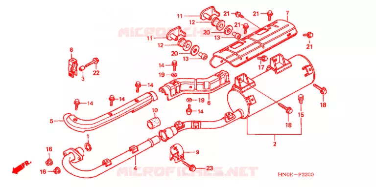 SILENCIEUX D'ECHAPPEMENT Honda ATV 450 FOURTRAX 2004  TRX450FE4