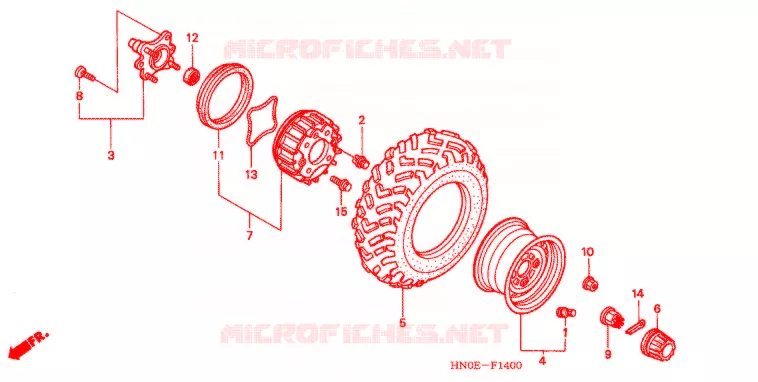 ROUE AVANT Honda ATV 450 FOURTRAX 2004  TRX450FM4