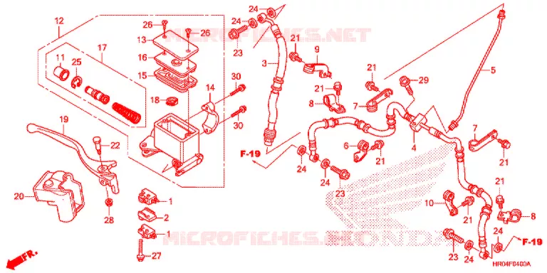 MAITRE CYLINDRE DE FREIN AVANT Honda ATV 500 FOURTRAX 2012  TRX500FEC