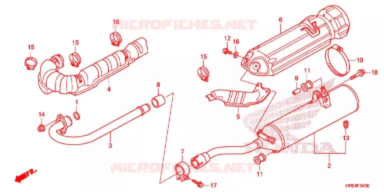 SILENCIEUX D'ECHAPPEMENT Honda ATV 500 FOURTRAX 2012  TRX500FEC