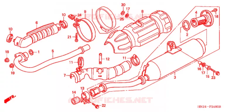 SILENCIEUX D'ECHAPPEMENT Honda ATV 500 FOURTRAX 2004  TRX500FGA4