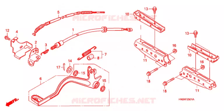 REPOSE PIED (TRX500FA/FGA'05) Honda ATV 500 FOURTRAX 2005  TRX500FGA5