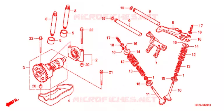 ARBRE A CAMES Honda ATV 500 FOURTRAX 2007  TRX500FGA7