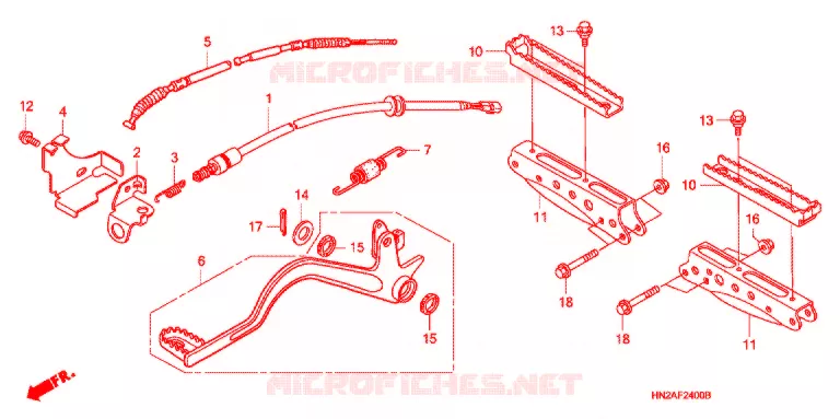 PEDALE - REPOSE PIED Honda ATV 500 FOURTRAX 2007  TRX500FGA7