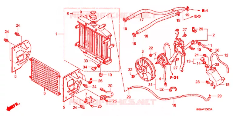 RADIATEUR Honda ATV 500 FOURTRAX 2007  TRX500FGA7