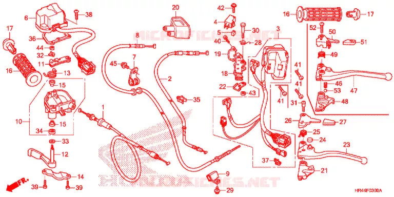 COMMODO - LEVIER - CABLE Honda ATV 500 FOURTRAX 2014  TRX500FM2E
