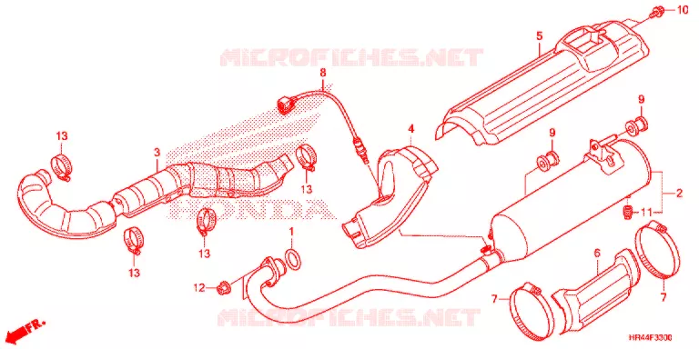 SILENCIEUX D'ECHAPPEMENT Honda ATV 500 FOURTRAX 2014  TRX500FM2E