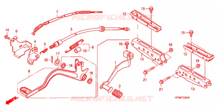 REPOSE PIED - PEDALE Honda ATV 500 FOURTRAX 2006  TRX500FM6
