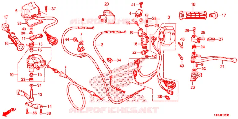 COMMODO - LEVIER - CABLE Honda ATV 500 FOURTRAX 2016  TRX500FM7G