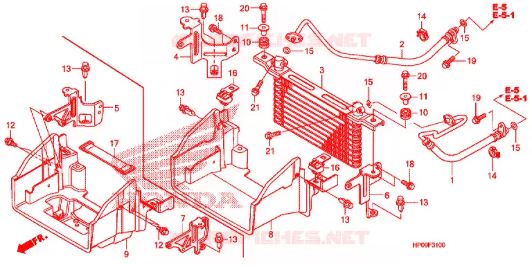 RADIATEUR D'HUILE Honda ATV 500 FOURTRAX 2009  TRX500FM9