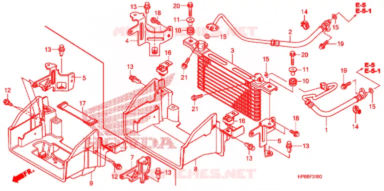 RADIATEUR D'HUILE Honda ATV 500 FOURTRAX 2011  TRX500FMB