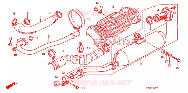 SILENCIEUX D'ECHAPPEMENT Honda ATV 500 FOURTRAX 2011  TRX500FMB