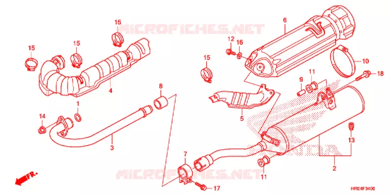SILENCIEUX D'ECHAPPEMENT Honda ATV 500 FOURTRAX 2012  TRX500FMC