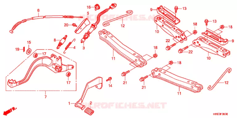 PEDALE - REPOSE PIED Honda ATV 500 FOURTRAX 2012  TRX500FMC
