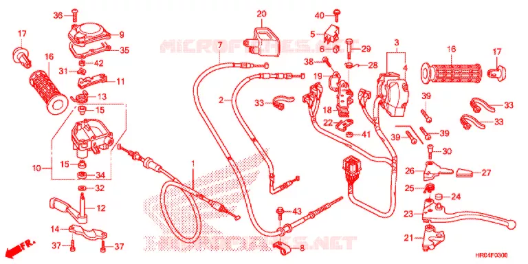 COMMODO - LEVIER - CABLE Honda ATV 500 FOURTRAX 2013  TRX500FPED