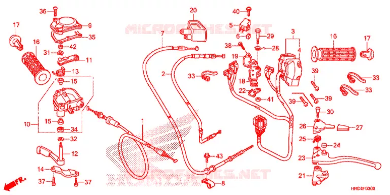 COMMODO - LEVIER - CABLE Honda ATV 500 FOURTRAX 2013  TRX500FPED