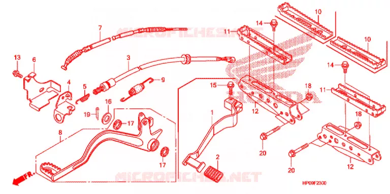 REPOSE PIED - PEDALE Honda ATV 500 FOURTRAX 2009  TRX500FPM9
