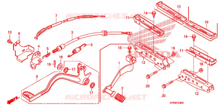 REPOSE PIED - PEDALE Honda ATV 500 FOURTRAX 2011  TRX500FPMB