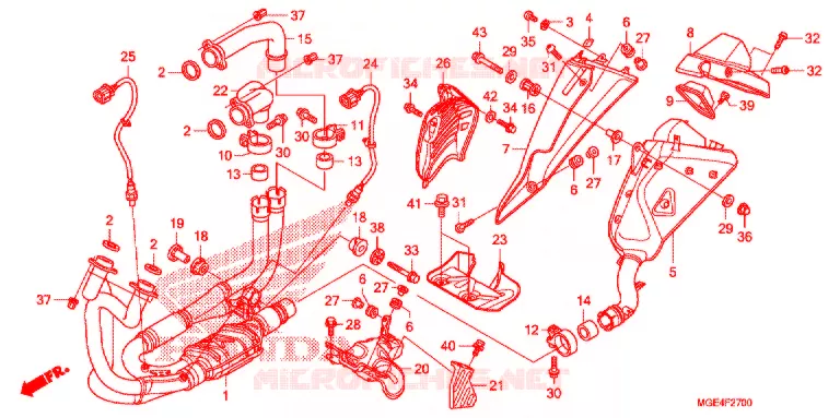 SILENCIEUX D'ECHAPPEMENT Honda MOTO 1200 VFR 2013  VFR1200FD